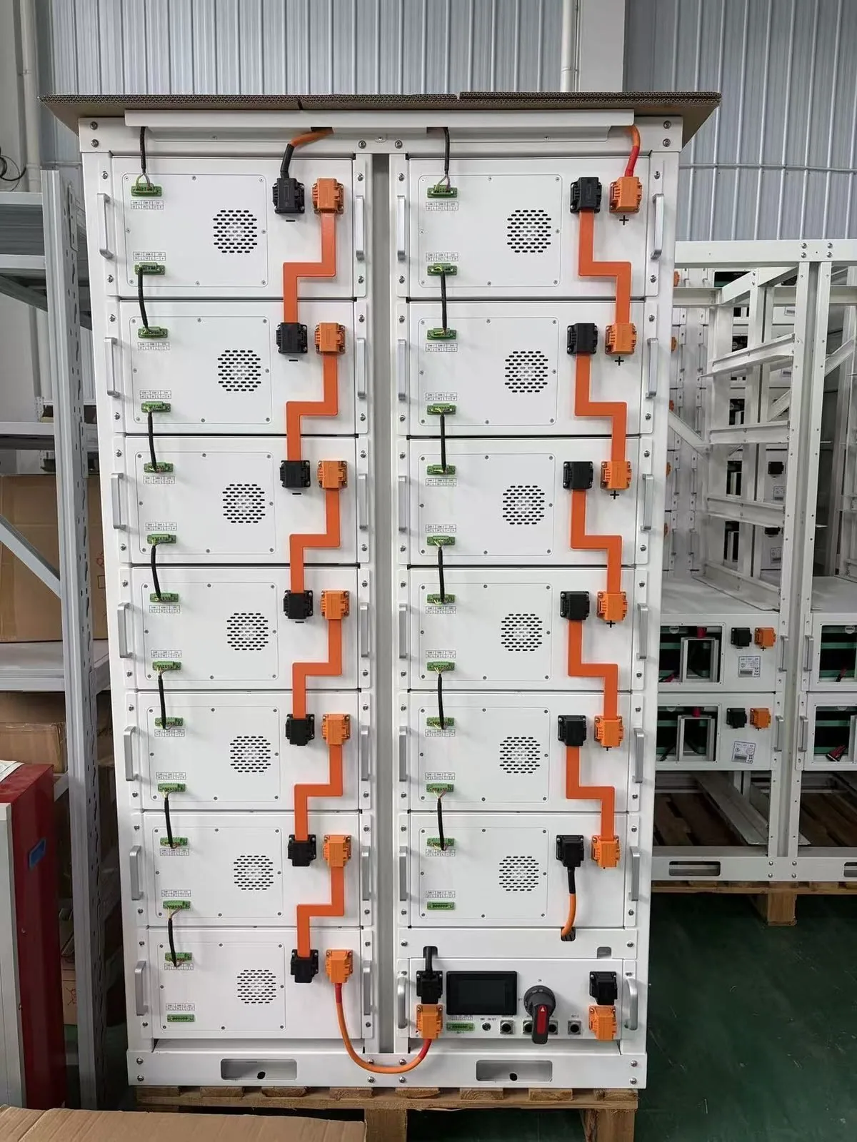 Battery rack inside a factory, the storage option for commercial solar Kenya hybrid designs