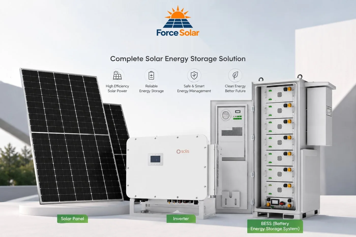 40KVA 40kW+96kWh BESS Solar System