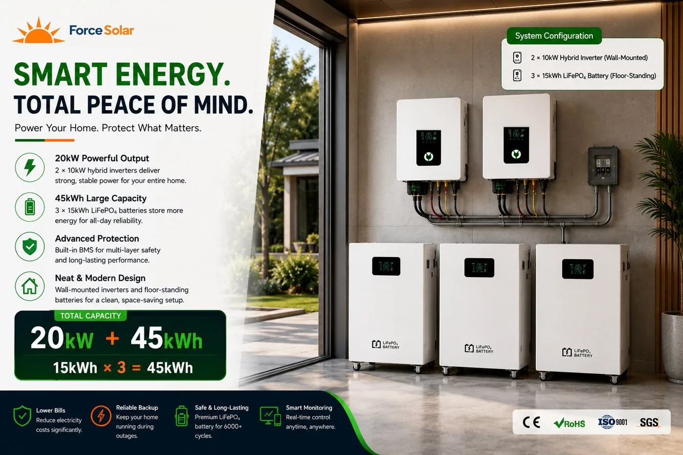 Installed equipment scope of the 20kW solar power system